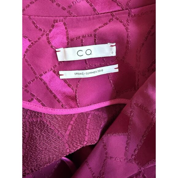 CO Spring Summer 2018 Sleeveless Belted Jacquard Midi Dress Magenta Size XS - Picture 11 of 16